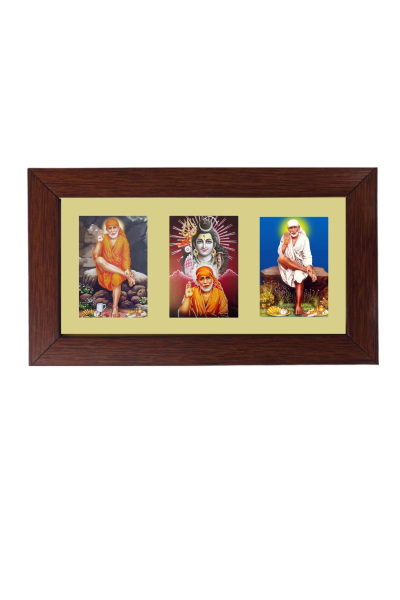 Sri Sai Baba Color Photo Frame - 5x7 Inch, Elegant Religious Home & Temple Decor
