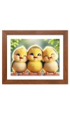 AI Funny Cute Birds Art Picture for Kids - 10x14 inches, Brown Color - Perfect Wall Decor for Children's Room