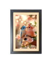 The bird couples Black Photo Frame Funny Animal and Bird Cartoon Art