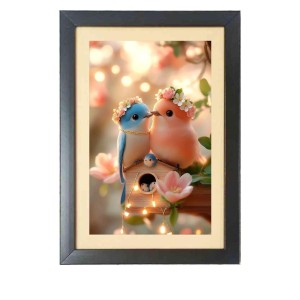 The bird couples Black Photo Frame Funny Animal and Bird Cartoon Art
