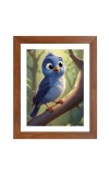 AI Funny Cute Bird On Tree Art Picture for Kids - 18x22 inches, Brown Color - Perfect Wall Decor for Children's Room