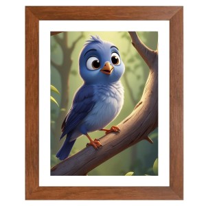 AI Funny Cute Bird On Tree Art Picture for Kids - 18x22 inches, Brown Color - Perfect Wall Decor for Children's Room AI Funny Cute Bird On Tree Art Picture for Kids - 18x22 inches, Brown Color - Perfect Wall Decor for Children's Room