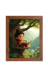 AI Funny Cut Boy Art Picture for Kids - 10x14 inches, Brown Color - Perfect Wall Decor for Children's Room