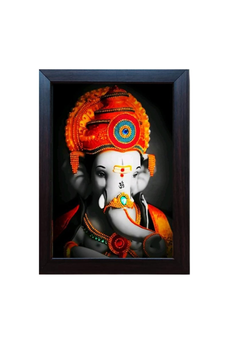 Hitech LORD GANESHA Laminated photo frame for table, Study & living room, gifts (Pvc Frame and Front face - Glass, 8 x 6 inch)