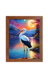 AI Funny Stork Art Picture for Kids - 14x18 inches, Brown Color - Perfect Wall Decor for Children's Room