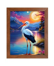 AI Funny Stork Art Picture for Kids - 10x14 inches, Brown Color - Perfect Wall Decor for Children's Room