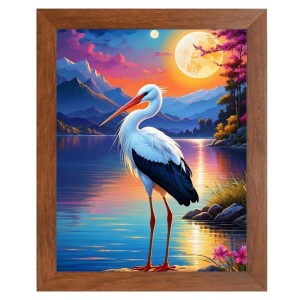 AI Funny Stork Art Picture for Kids - 18x22 inches, Brown Color - Perfect Wall Decor for Children's Room AI Funny Stork Art Picture for Kids - 18x22 inches, Brown Color - Perfect Wall Decor for Children's Room