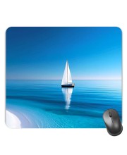 Customized Beautiful Boat View Picture Sublimation Mouse Pad | 8 X 7.5 Inch | Smooth Cloth Surface | Non-Slip Rubber Base | Personalized Mousepad for Laptop & Desktop (F17372)
