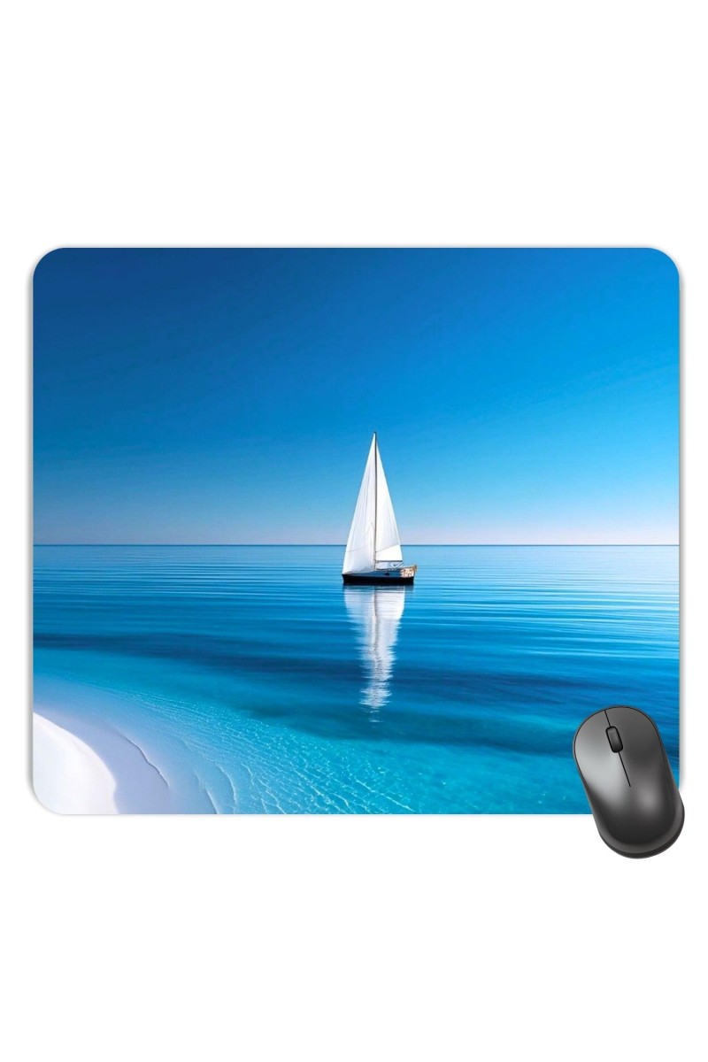 Customized Beautiful Boat View Picture Sublimation Mouse Pad | 8 X 7.5 Inch | Smooth Cloth Surface | Non-Slip Rubber Base | Personalized Mousepad for Laptop & Desktop (F17372)