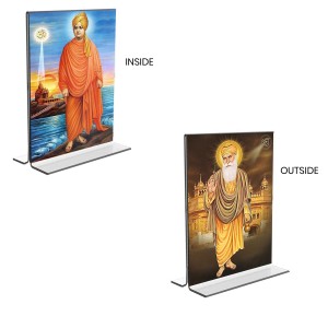 Swami Vivekananda & Guru Nanak Acrylic T-Style Photo Stand - 11x13 Inches, Compact and Stylish Spiritual Display, easily change 2 photos (Pack of 1) Swami Vivekananda & Guru Nanak Acrylic T-Style Photo Stand - 11x13 Inches, Compact and Stylish Spiritual Display, easily change 2 photos (Pack of 1)
