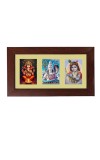 Sri Ganesh, Sri Lord Shiva and Sri Krishna Color Photo Frame -14X7.5 Inch, Elegant Religious Home & Temple Decor