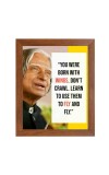A P J Abdul Kalam & Famous Quote Brown Frame, 10x14InchesInspirational Wall Art for Office, Home DecorIdeal Spiritual Gift