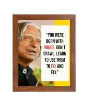 A P J Abdul Kalam & Famous Quote Brown Frame, 10x14InchesInspirational Wall Art for Office, Home DecorIdeal Spiritual Gift