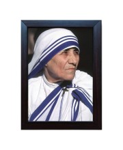 Hitech Mother Teresa Laminated photo frame for table, Study & living room, gifts (Pvc Frame and Front face - Glass, 8 x 6 inch)