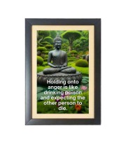 Buddha & His Famous Quote Photo Frame - Brown Frame, 11x15 Inches, Perfect for Office & Wall Decoration, Ideal Gift