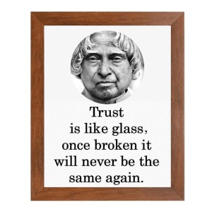 A P J Abdul Kalam & Famous Quote Brown Frame, 10x14InchesInspirational Wall Art for Office, Home DecorIdeal Spiritual Gift