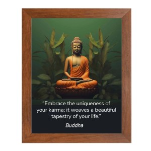 Buddha & Famous Quote Brown Frame, 10x14InchesInspirational Wall Art for Office, Home DecorIdeal Spiritual Gift
