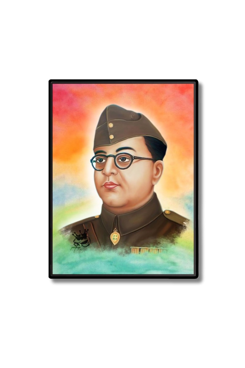 Netaji Subhash Candra Bose Laminated Photo - 5x7 Inches, Divine Blessings for Home & Office and Temple Decoration
