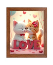 AI Funny Cute Cat Art Picture for Kids - 10x14 inches, Brown Color - Perfect Wall Decor for Children's Room