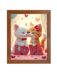 AI Funny Cute Cat Art Picture for Kids - 10x14 inches, Brown Color - Perfect Wall Decor for Children's Room