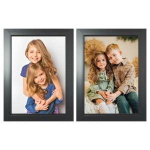 Set of 2 Black Photo Frames for Wall & Table Décor – Modern Minimalist Empty Picture Frames for Home & Office, Display Portrait or Landscape Orientation. (2, Medium)