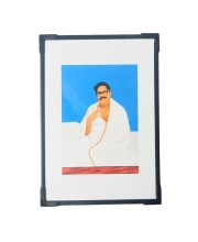 Hitech Sales Barda Wooden Laminated Photo Frame with Stand for Pooja Room, Temple, Home Decor, Gift (Wallmount and Tabletop, 24 x 17 cm)