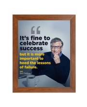 Bill Gates & Famous Quote Brown Frame, 12x16InchesInspirational Wall Art for Office, Home DecorIdeal Spiritual Gift