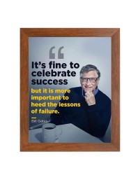 Bill Gates & Famous Quote Brown Frame, 14x18InchesInspirational Wall Art for Office, Home DecorIdeal Spiritual Gift