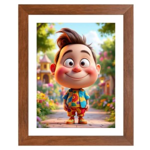 AI Funny Cute Boy Art Picture for Kids - 18x22 inches, Brown Color - Perfect Wall Decor for Children's Room AI Funny Cute Boy Art Picture for Kids - 18x22 inches, Brown Color - Perfect Wall Decor for Children's Room