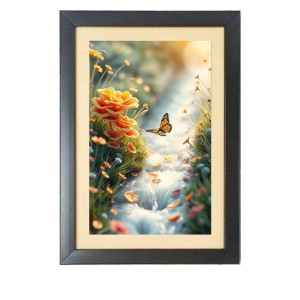 The beautiful butterfly is flying Black Photo Frame Funny Animal and Bird Cartoon Art
