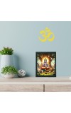 Hitech Sales Shree Krishna Polystyrene Photo Frame for Pooja Room, Temple Decor, Home Decoration and Gifting (Wall and Tabletop, Rectangular, Printed Photo, 7.12 x 9.12 inches Frame, Black)
