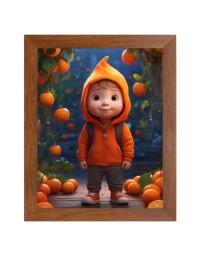 AI Funny KId Art Picture for Kids - 16x20 inches, Brown Color - Perfect Wall Decor for Children's Room