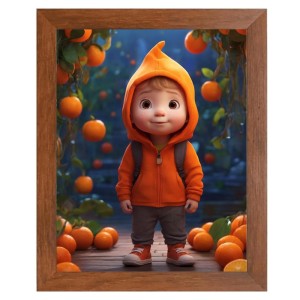 AI Funny KId Art Picture for Kids - 16x20 inches, Brown Color - Perfect Wall Decor for Children's Room