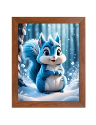 AI Funny Squirrel Art Picture for Kids - 10x14 inches, Brown Color - Perfect Wall Decor for Children's Room