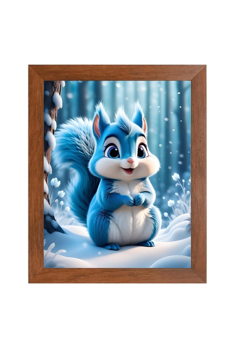 AI Funny Squirrel Art Picture for Kids - 10x14 inches, Brown Color - Perfect Wall Decor for Children's Room