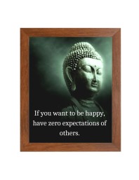 Buddha & Famous Quote Brown Frame, 16x20InchesInspirational Wall Art for Office, Home DecorIdeal Spiritual Gift