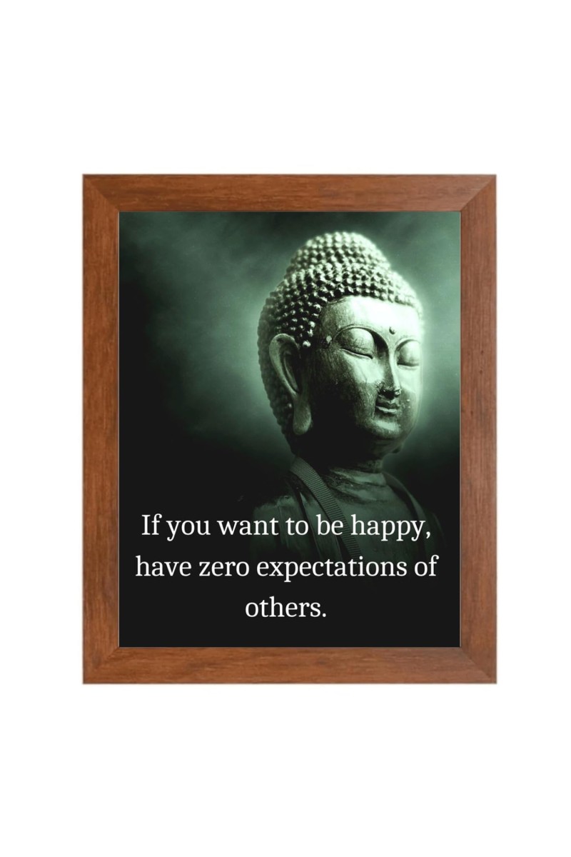 Buddha & Famous Quote Brown Frame, 12x16InchesInspirational Wall Art for Office, Home DecorIdeal Spiritual Gift