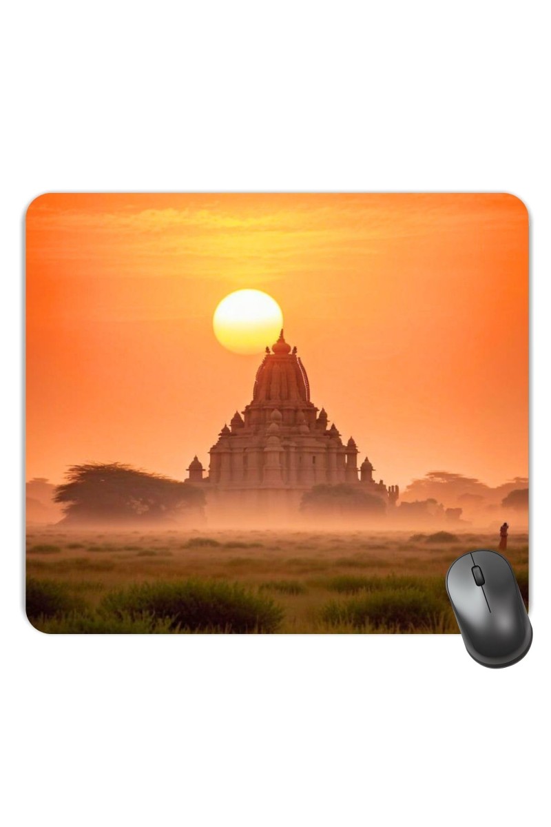 Customized an Ancient Indian Temple Picture Sublimation Mouse Pad | 8 X 7.5 Inch | Smooth Cloth Surface | Non-Slip Rubber Base | Personalized Mousepad for Laptop & Desktop (F16984)