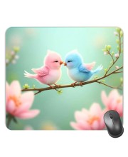 Customized Cute Birds Picture Sublimation Mouse Pad | 8 X 7.5 Inch | Smooth Cloth Surface | Non-Slip Rubber Base | Personalized Mousepad for Laptop & Desktop (F17441)