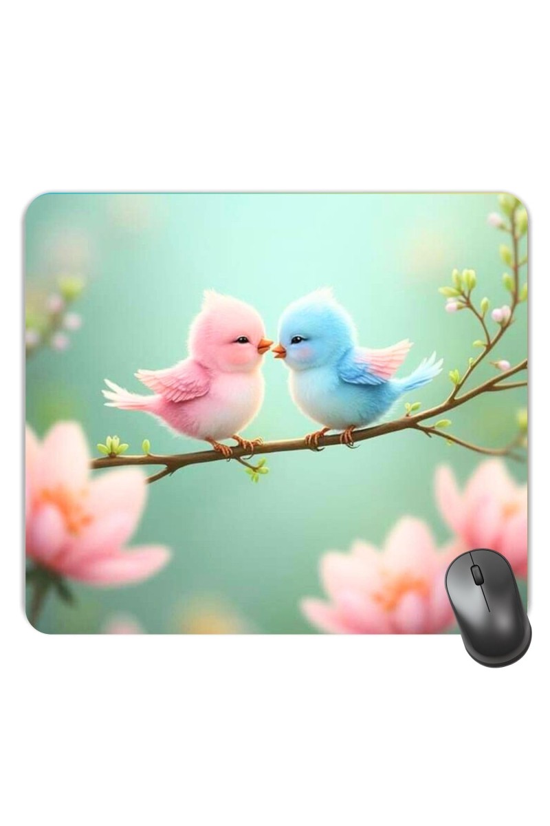 Customized Cute Birds Picture Sublimation Mouse Pad | 8 X 7.5 Inch | Smooth Cloth Surface | Non-Slip Rubber Base | Personalized Mousepad for Laptop & Desktop (F17441)