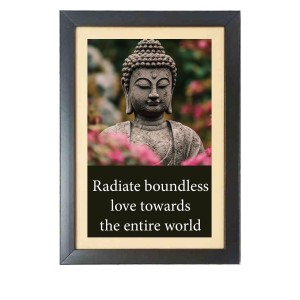 Buddha & His Famous Quote Photo Frame - Brown Frame, 11x15 Inches, Perfect for Office & Wall Decoration, Ideal Gift