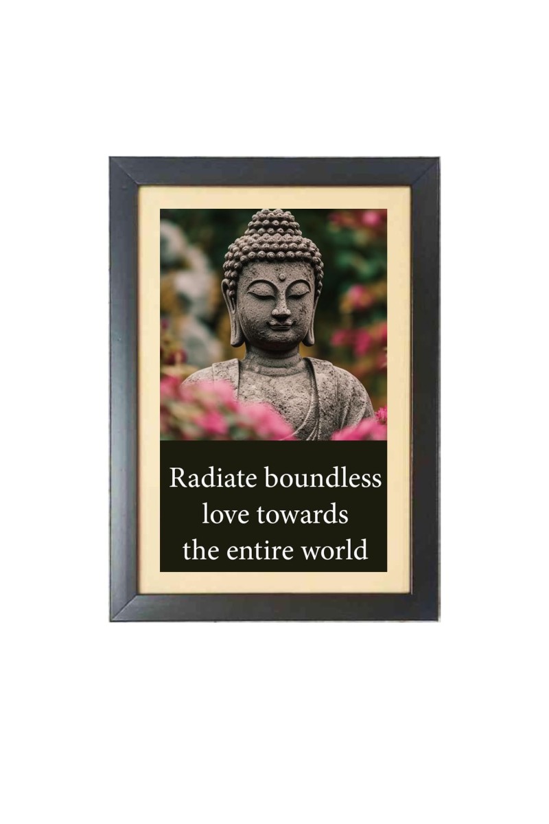 Buddha & His Famous Quote Photo Frame - Brown Frame, 11x15 Inches, Perfect for Office & Wall Decoration, Ideal Gift