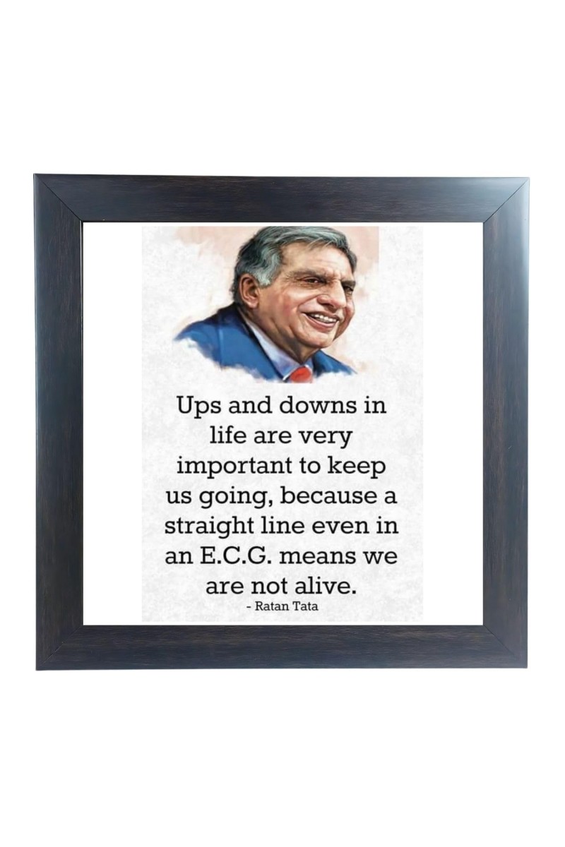 Hitech Sales Ratan Tata's Quotes Wall Frames, Inspirational and Motivational Quotes Wall Framed Posters for Room, Office, Study Desk, Decor (Tabletop, Square – 10.10 x 10.10 inches Frame, Black)
