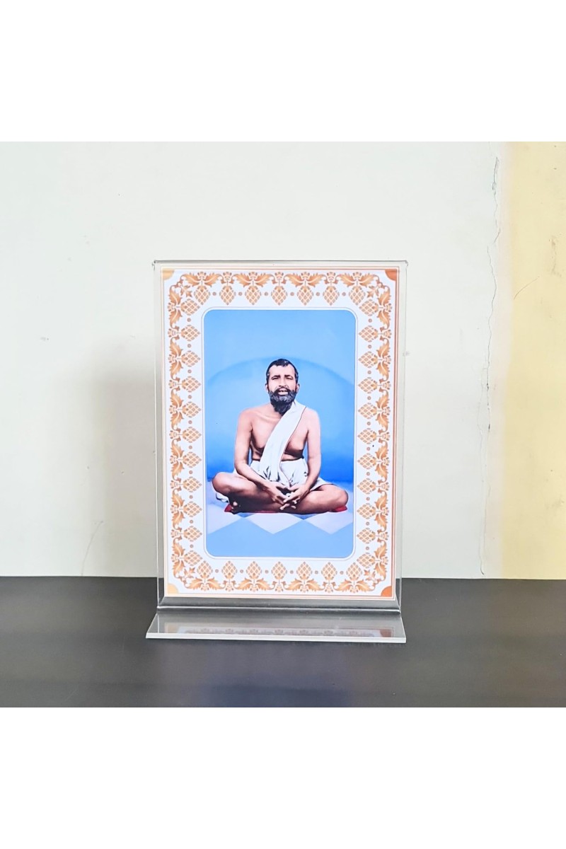 HiTechMart Sri Ramkrishna Paramahansa Dev Acrylic Photo Frame, Hindu God Idol Picture for Home, Office and Mandir, Decorative Frame for Pooja and Gifting