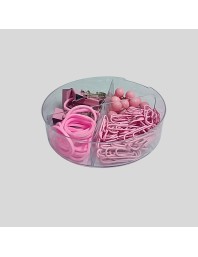 Hitech Sales Pink Edition Desk Accessories Set (Paper Clips, Push Pins, Binder Clips, Rubber Set) (Pack of 1)