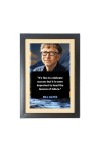 Bill Gates & His Famous Quote Photo Frame - Brown Frame, 11x15 Inches, Perfect for Office & Wall Decoration, Ideal Gift