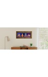 Hitech Sales Lord Ganesh, Devi Laxmi, Lord Shiva, Devi Saraswati - Photos in One Religious Photo Frame (16.6 x 6.6 inches, Golden, Pvc Frame)