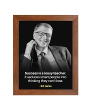 Bill Gates & Famous Quote Brown Frame, 12x16InchesInspirational Wall Art for Office, Home DecorIdeal Spiritual Gift