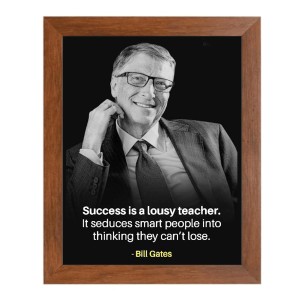 Bill Gates & His Famous Quote Photo Frame - Brown Frame, Perfect for Office & Wall Decoration, Ideal Gift Bill Gates & His Famous Quote Photo Frame - Brown Frame, Perfect for Office & Wall Decoration, Ideal Gift
