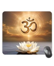 Customized Om Symbol Picture Sublimation Mouse Pad | 8 X 7.5 Inch | Smooth Cloth Surface | Non-Slip Rubber Base | Personalized Mousepad for Laptop & Desktop (F17033)